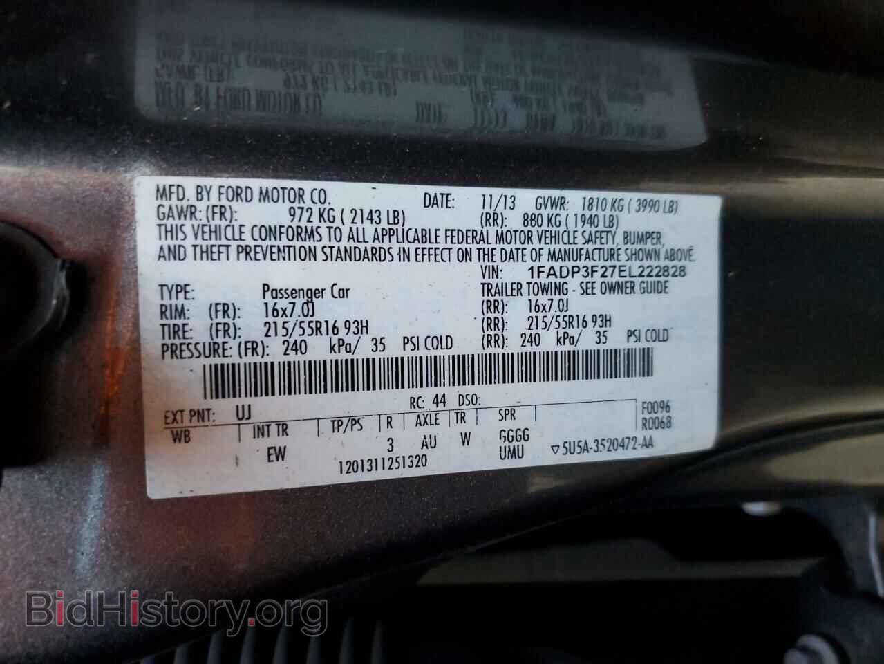 2014 FORD FOCUS - VIN: 1FADP3F27EL222828 - Фото 13