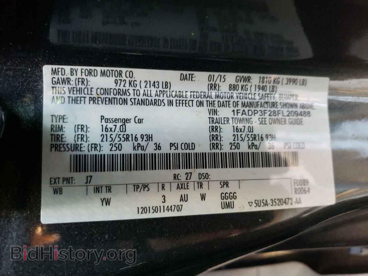 2015 FORD FOCUS - VIN: 1FADP3F28FL209488 - Фото 12