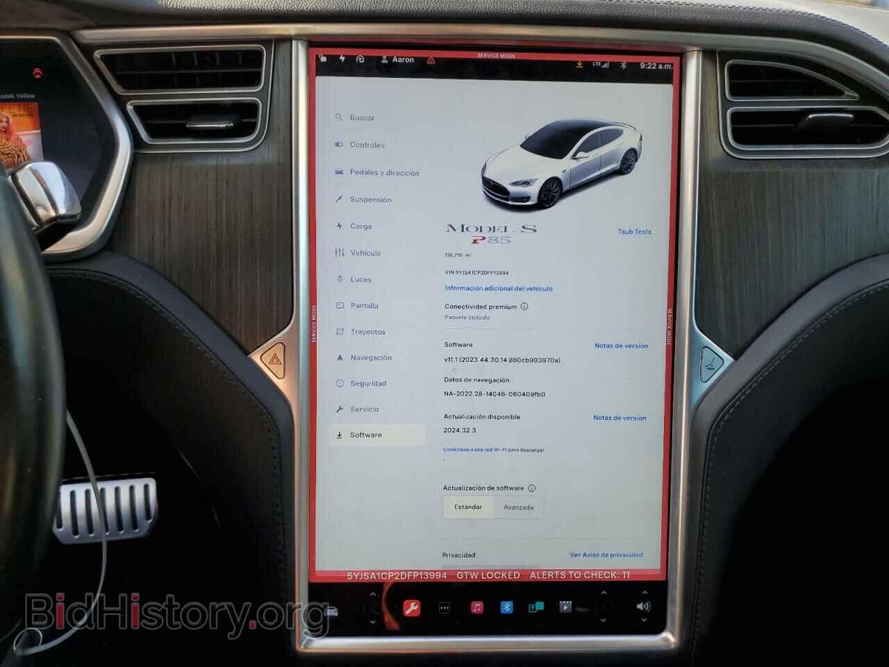 2013 TESLA MODEL S - VIN: 5YJSA1CP2DFP13994 - Фото 9