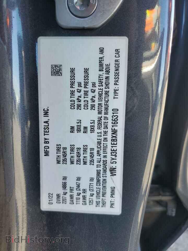 2022 TESLA MODEL 3 - VIN: 5YJ3E1EBXNF166310 - Photo 12