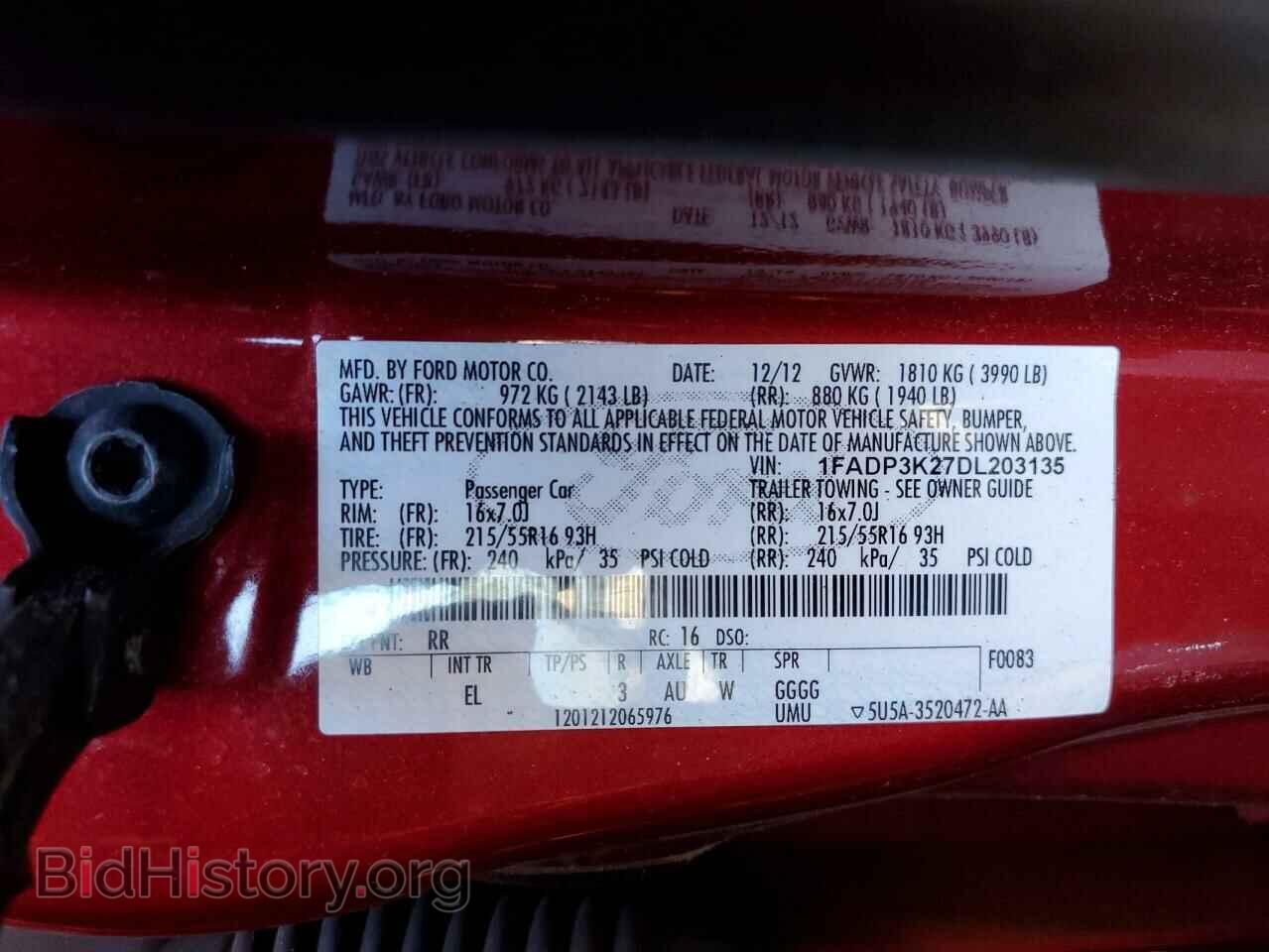 2013 FORD FOCUS - VIN: 1FADP3K27DL203135 - Фото 13