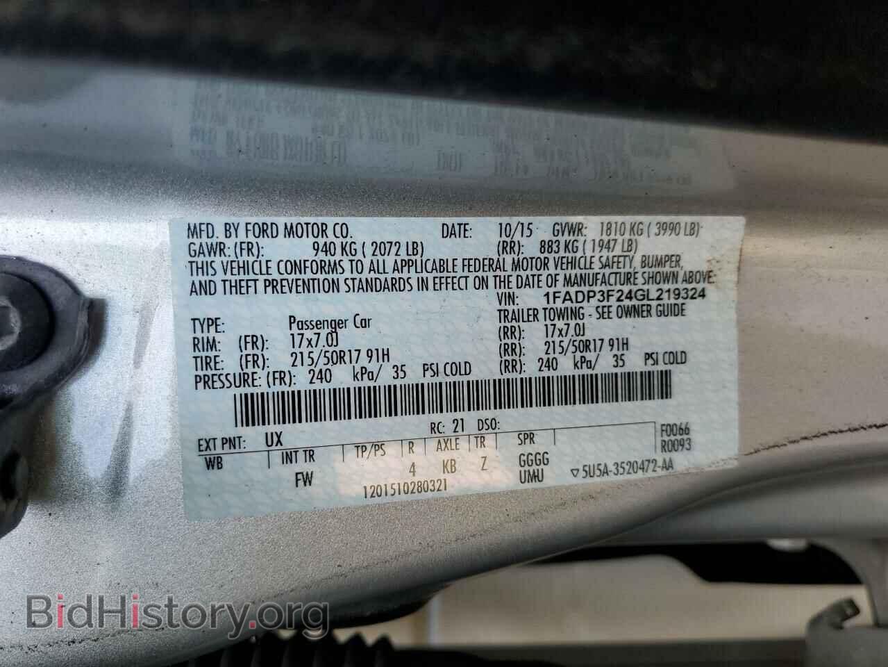 2016 FORD FOCUS - VIN: 1FADP3F24GL219324 - Фото 12
