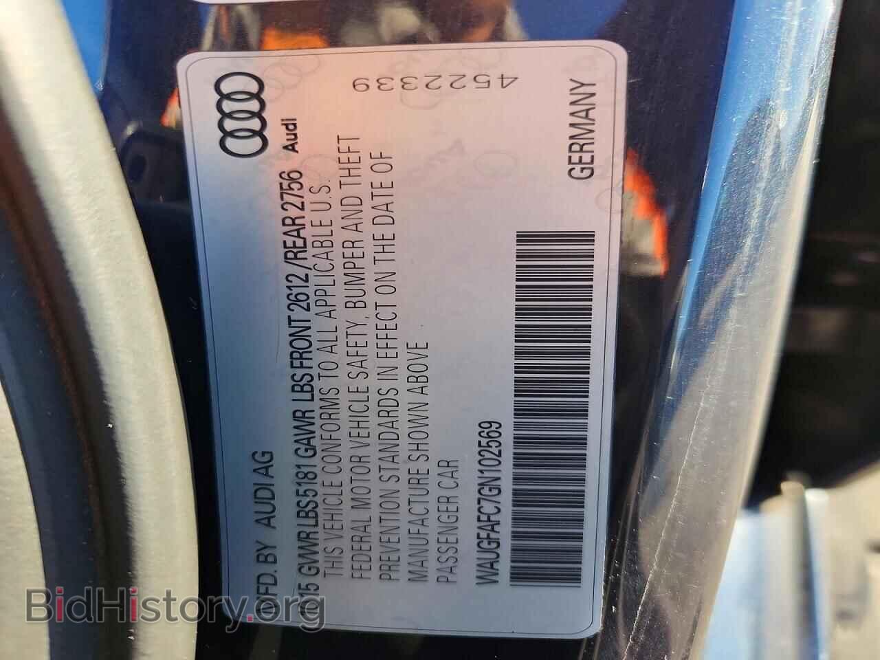 2016 AUDI A6 - VIN: WAUGFAFC7GN102569 - Фото 12