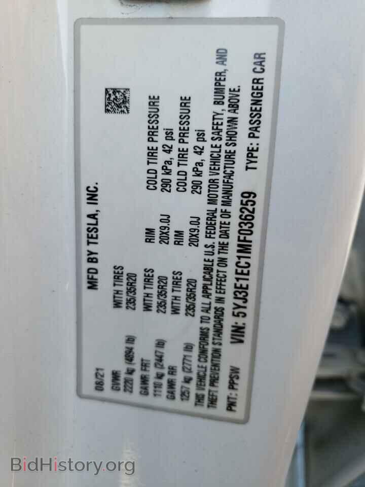 2021 TESLA MODEL 3 - VIN: 5YJ3E1EC1MF036259 - Photo 12