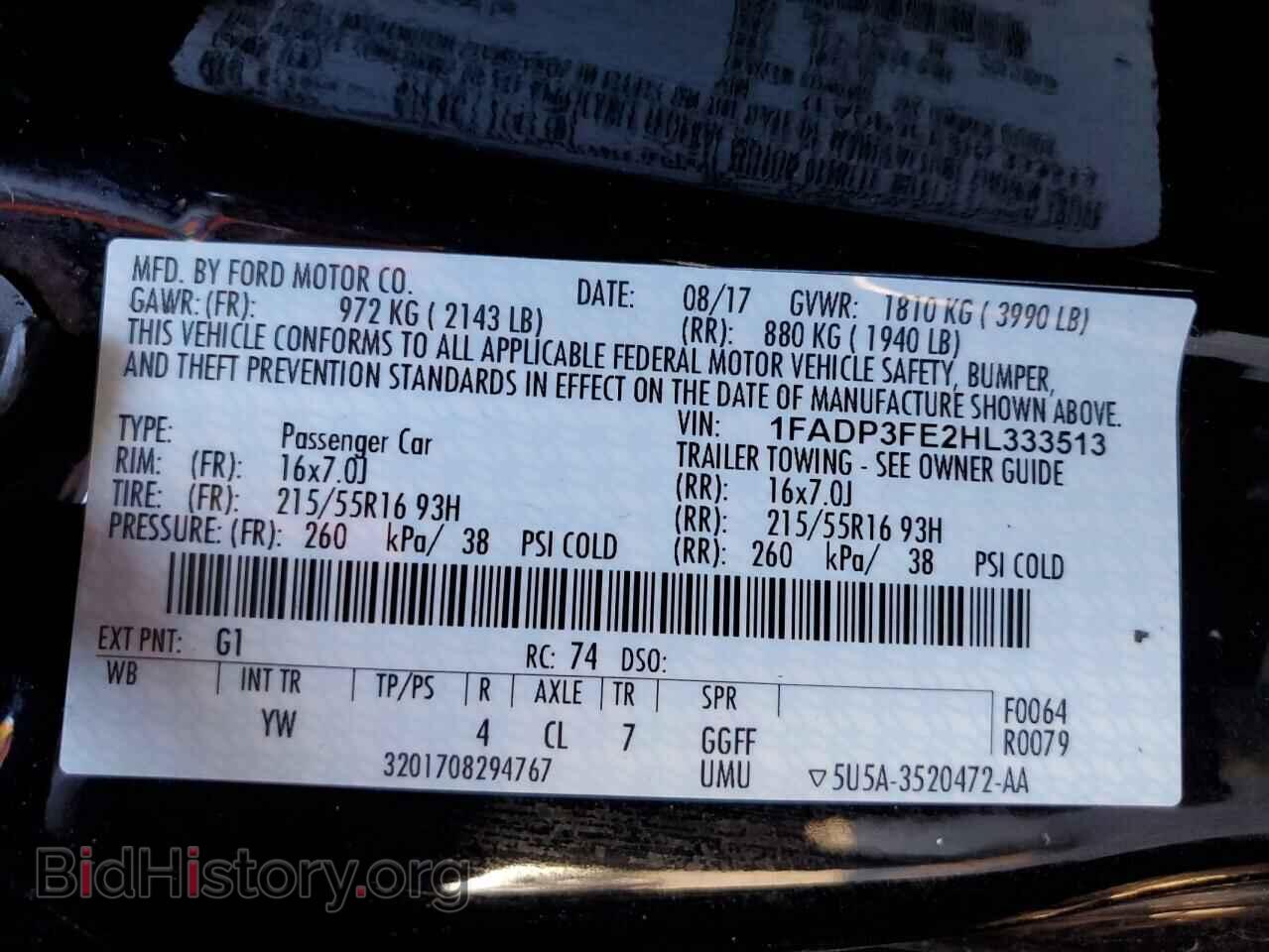 2017 FORD FOCUS - VIN: 1FADP3FE2HL333513 - Фото 12