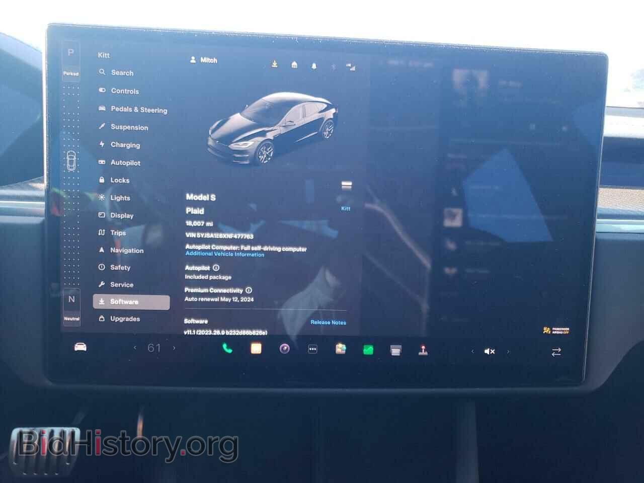 2022 TESLA MODEL S - VIN: 5YJSA1E6XNF477763 - Фото 9