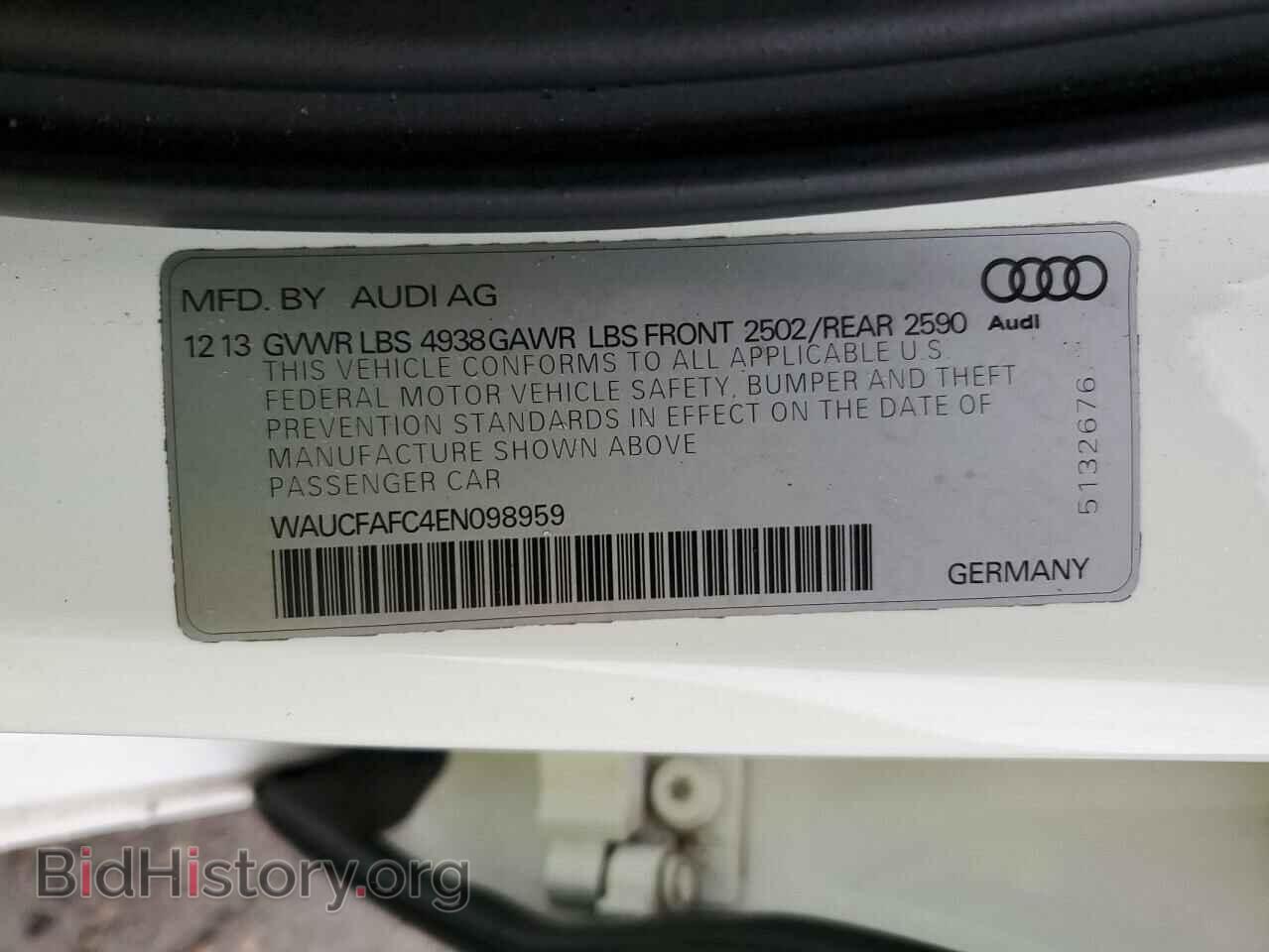 2014 AUDI A6 - VIN: WAUCFAFC4EN098959 - Фото 12