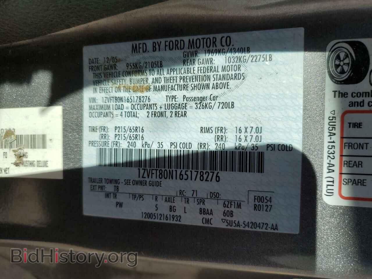 2006 FORD ALL Models - VIN: 1ZVFT80N165178276 - Фото 12