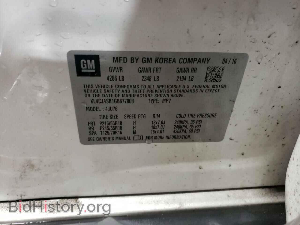 2016 BUICK ENCORE - VIN: KL4CJASB1GB677808 - Photo 13
