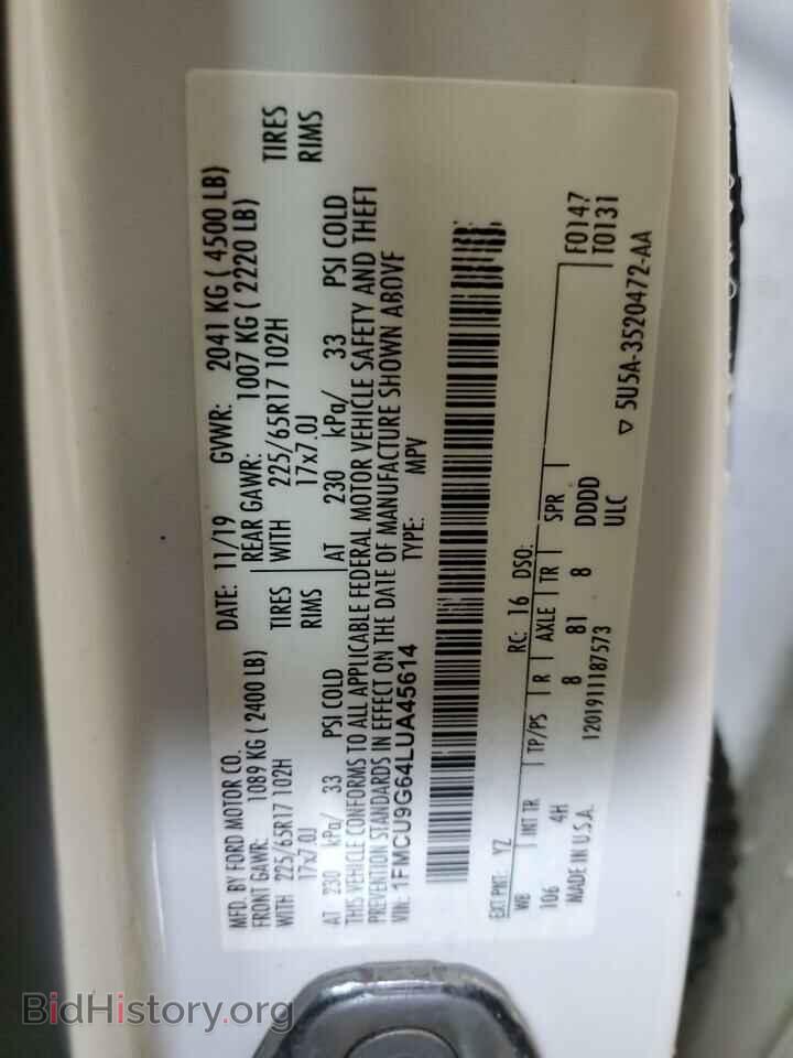 2020 FORD ESCAPE - VIN: 1FMCU9G64LUA45614 - Photo 13