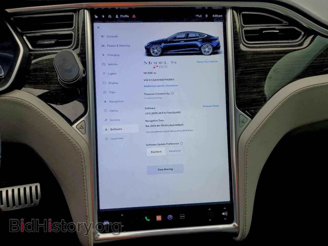 2014 TESLA MODEL S - VIN: 5YJSA1H16EFP43859 - Фото 9