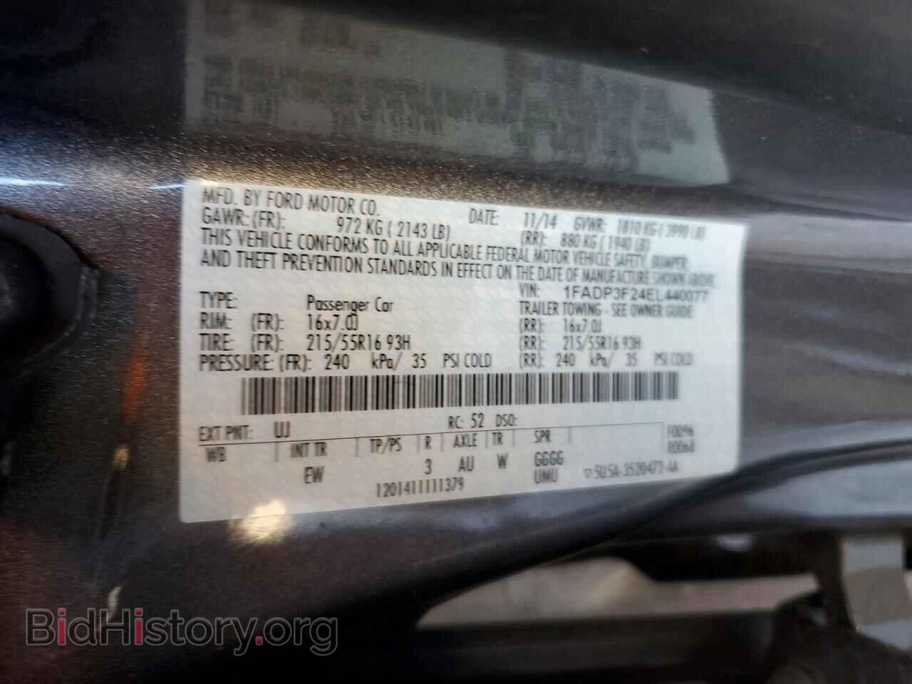 2014 FORD FOCUS - VIN: 1FADP3F24EL440077 - Фото 12