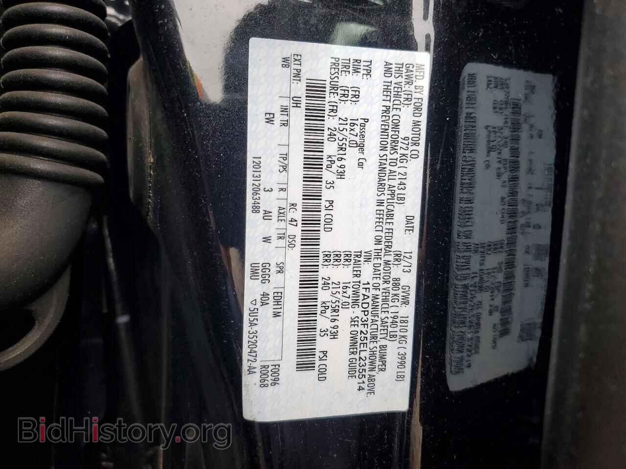 2014 Ford FOCUS (VIN 1FADP3F25EL235514) — фото 12 из 14