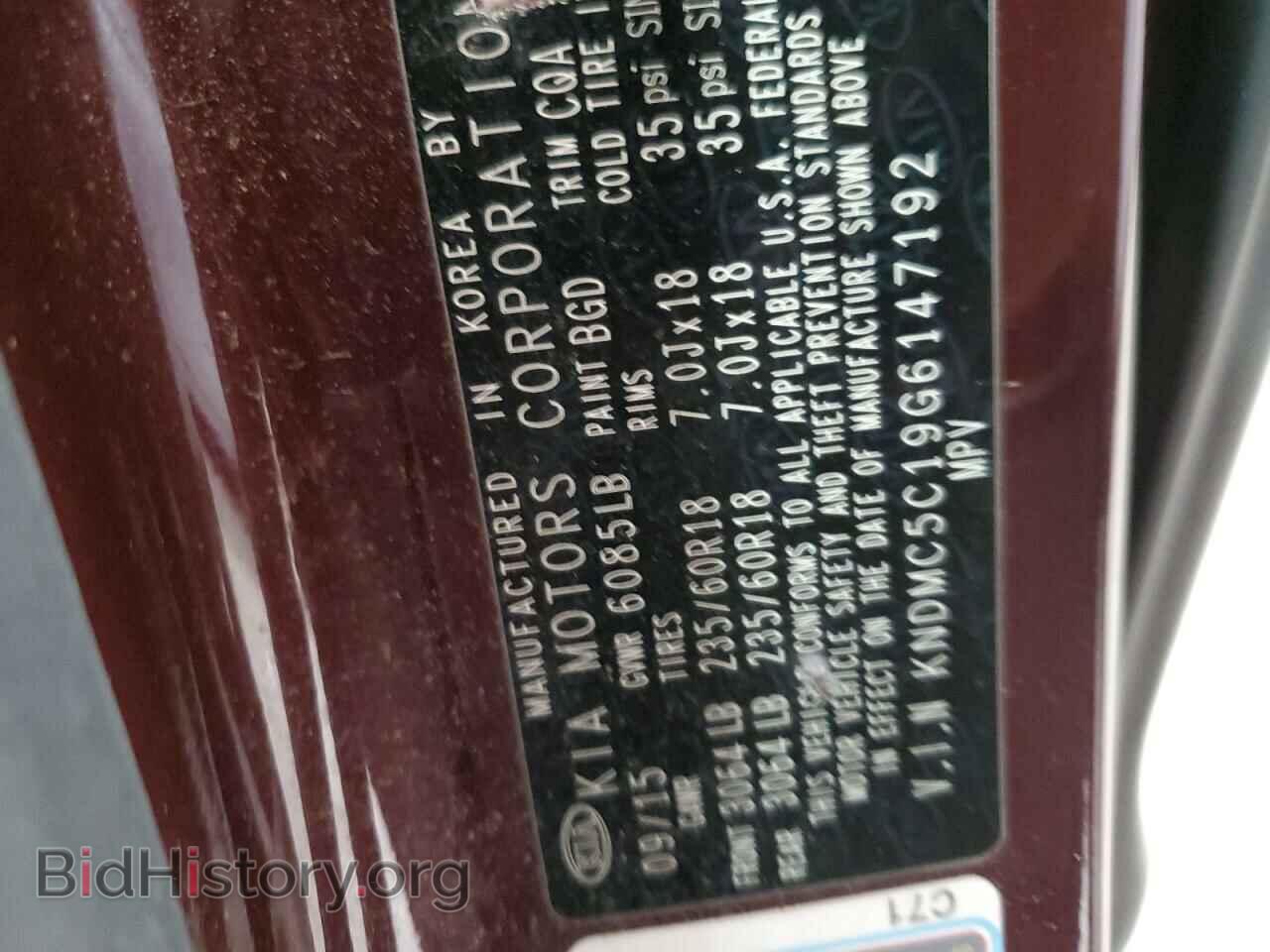 2016 KIA All Models - VIN: KNDMC5C19G6147192 - Фото 13