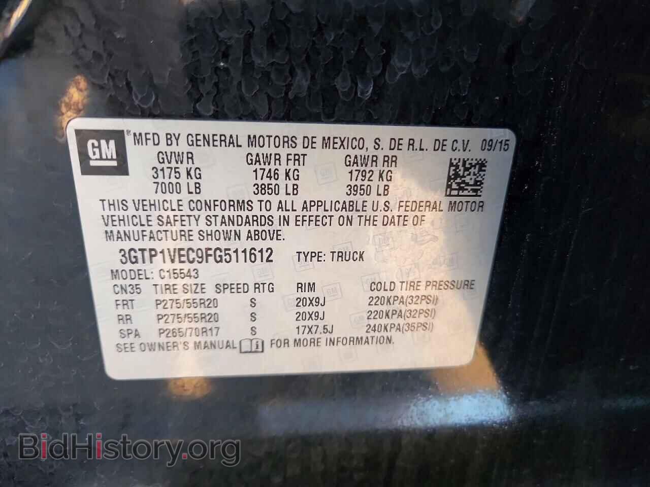 2015 GMC SIERRA - VIN: 3GTP1VEC9FG511612 - Photo 13