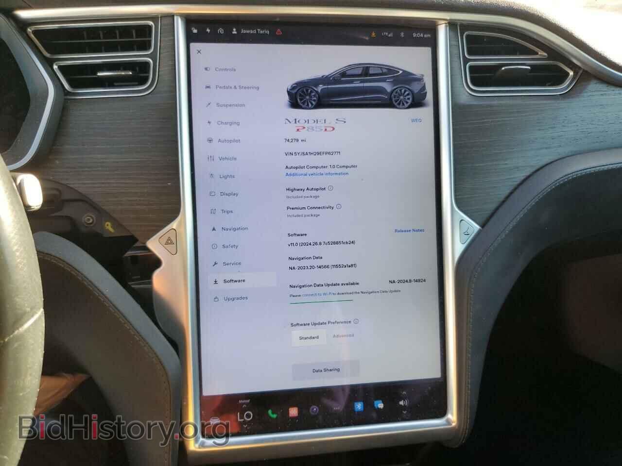 2014 TESLA MODEL S - VIN: 5YJSA1H29EFP62771 - Фото 9