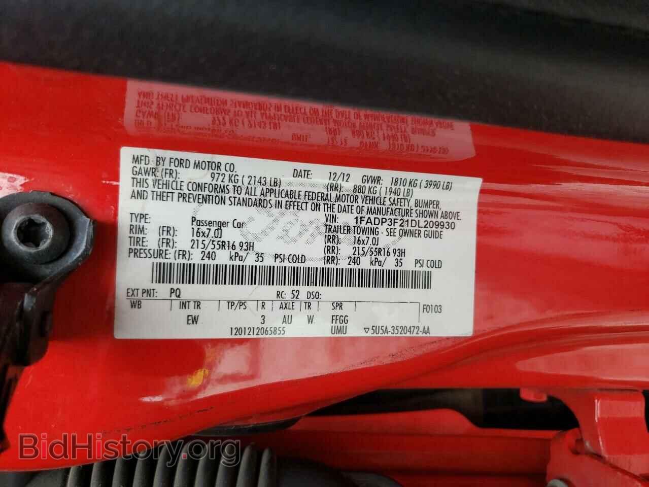 2013 FORD FOCUS - VIN: 1FADP3F21DL209930 - Фото 12
