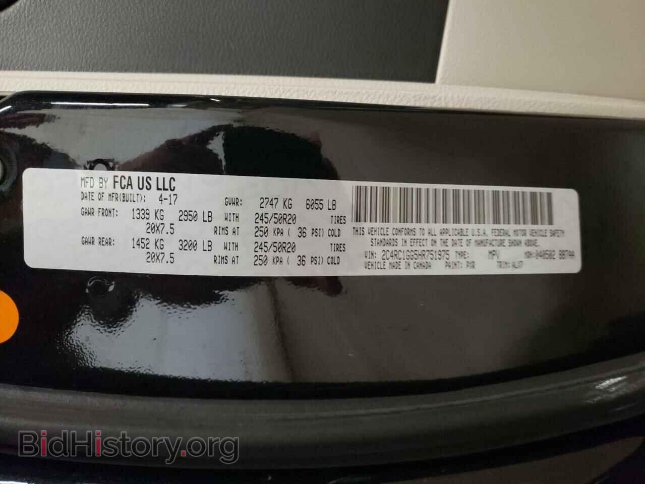 2017 CHRYSLER PACIFICA - VIN: 2C4RC1GG5HR751975 - Photo 13