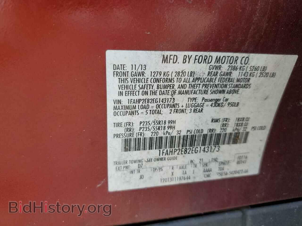 2014 FORD TAURUS - VIN: 1FAHP2E82EG143173 - Фото 13