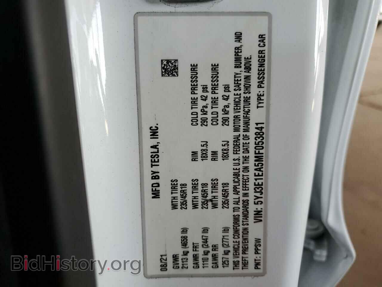 2021 TESLA MODEL 3 - VIN: 5YJ3E1EA5MF053841 - Photo 12
