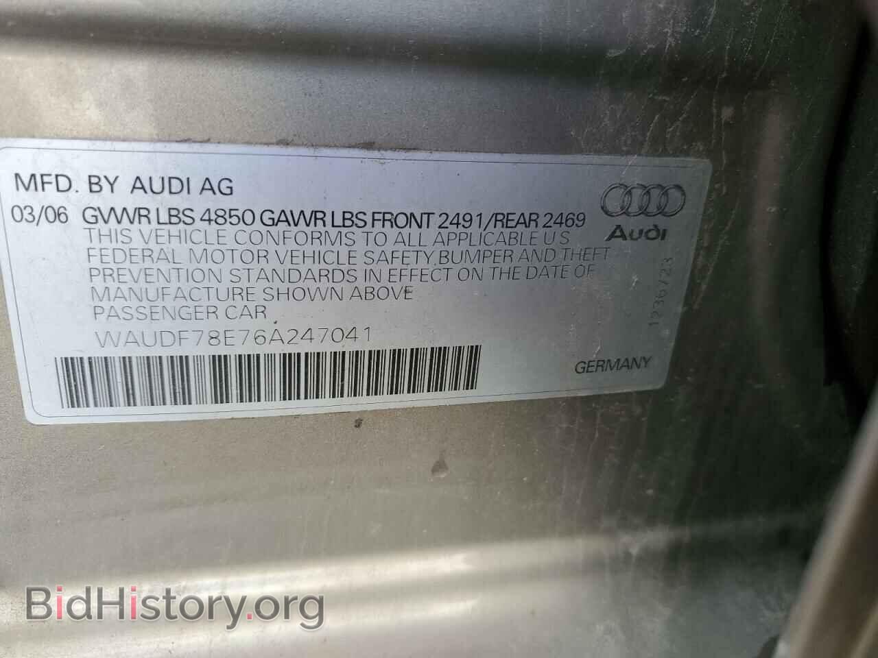 2006 AUDI A4 - VIN: WAUDF78E76A247041 - Фото 12