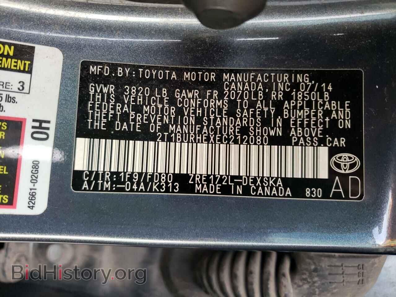 2014 TOYOTA COROLLA - VIN: 2T1BURHEXEC212080 - Photo 13