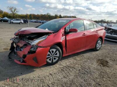 2018 Toyota PRIUS, красный — VIN JTDKARFU0J3553221, Copart