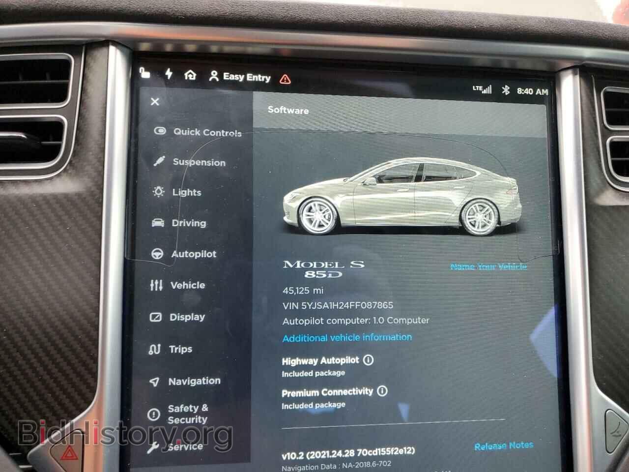 2015 TESLA MODEL S - VIN: 5YJSA1H24FF087865 - Photo 9