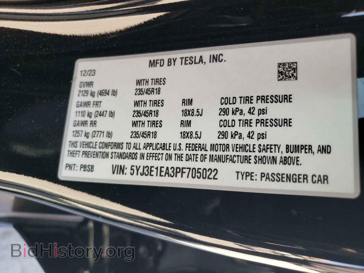 2023 TESLA MODEL 3 - VIN: 5YJ3E1EA3PF705022 - Photo 14