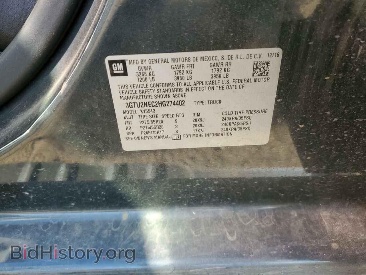 2017 GMC SIERRA - VIN: 3GTU2NEC2HG274402 - Фото 14