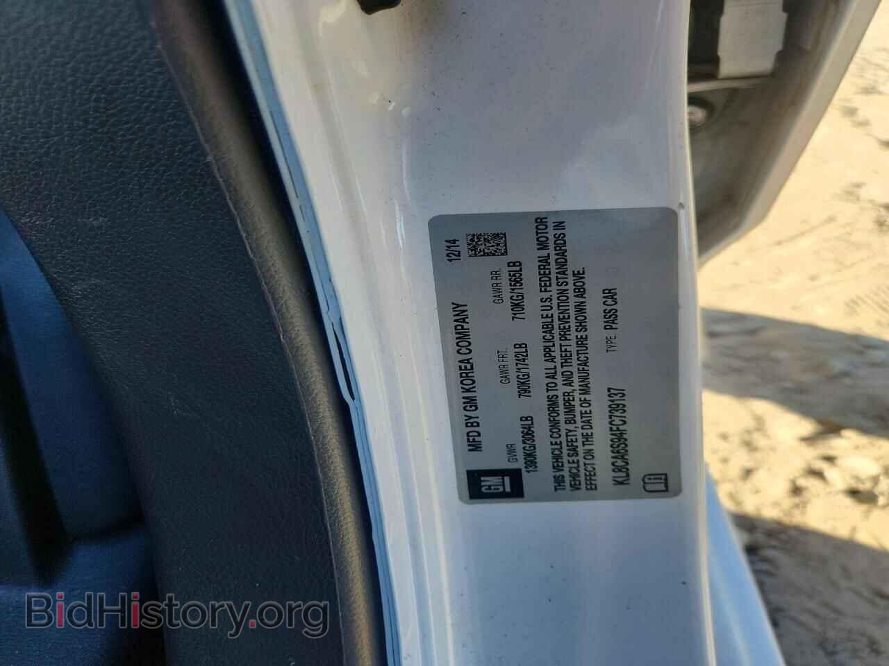 2015 CHEVROLET SPARK - VIN: KL8CA6S94FC739137 - Фото 12