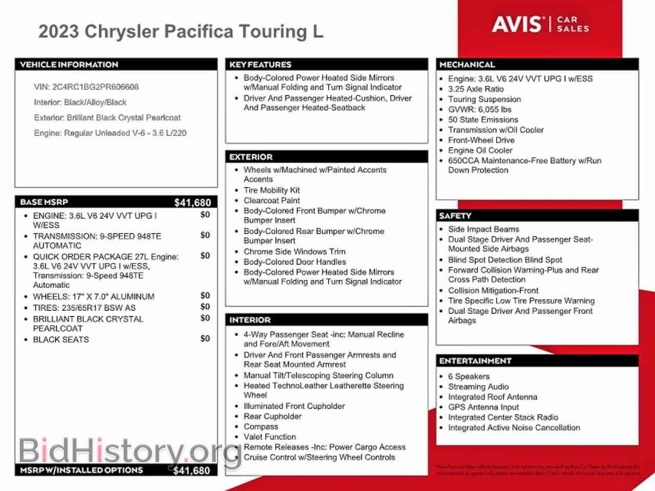 2023 CHRYSLER PACIFICA - VIN: 2C4RC1BG2PR606608 - Фото 13