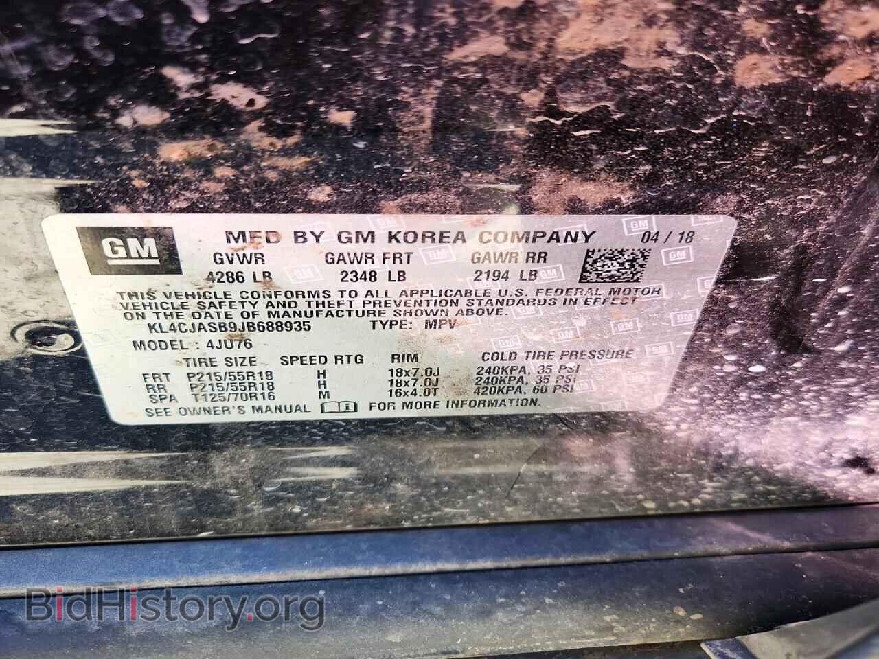 2018 BUICK ENCORE - VIN: KL4CJASB9JB688935 - Фото 13