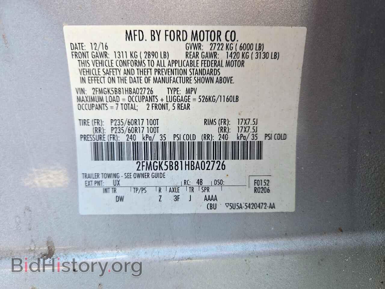 2017 FORD FLEX - VIN: 2FMGK5B81HBA02726 - Photo 14