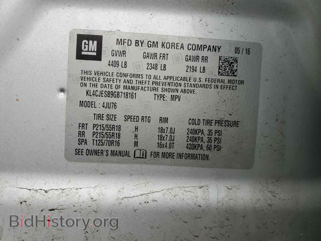 2016 BUICK ENCORE - VIN: KL4CJESB9GB718161 - Photo 12