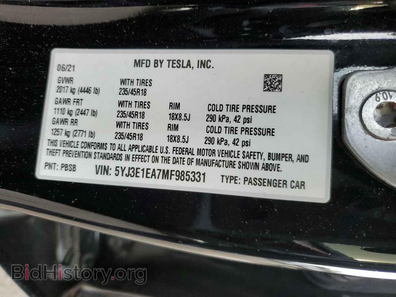 2021 TESLA MODEL 3 - VIN: 5YJ3E1EA7MF985331 - Photo 12