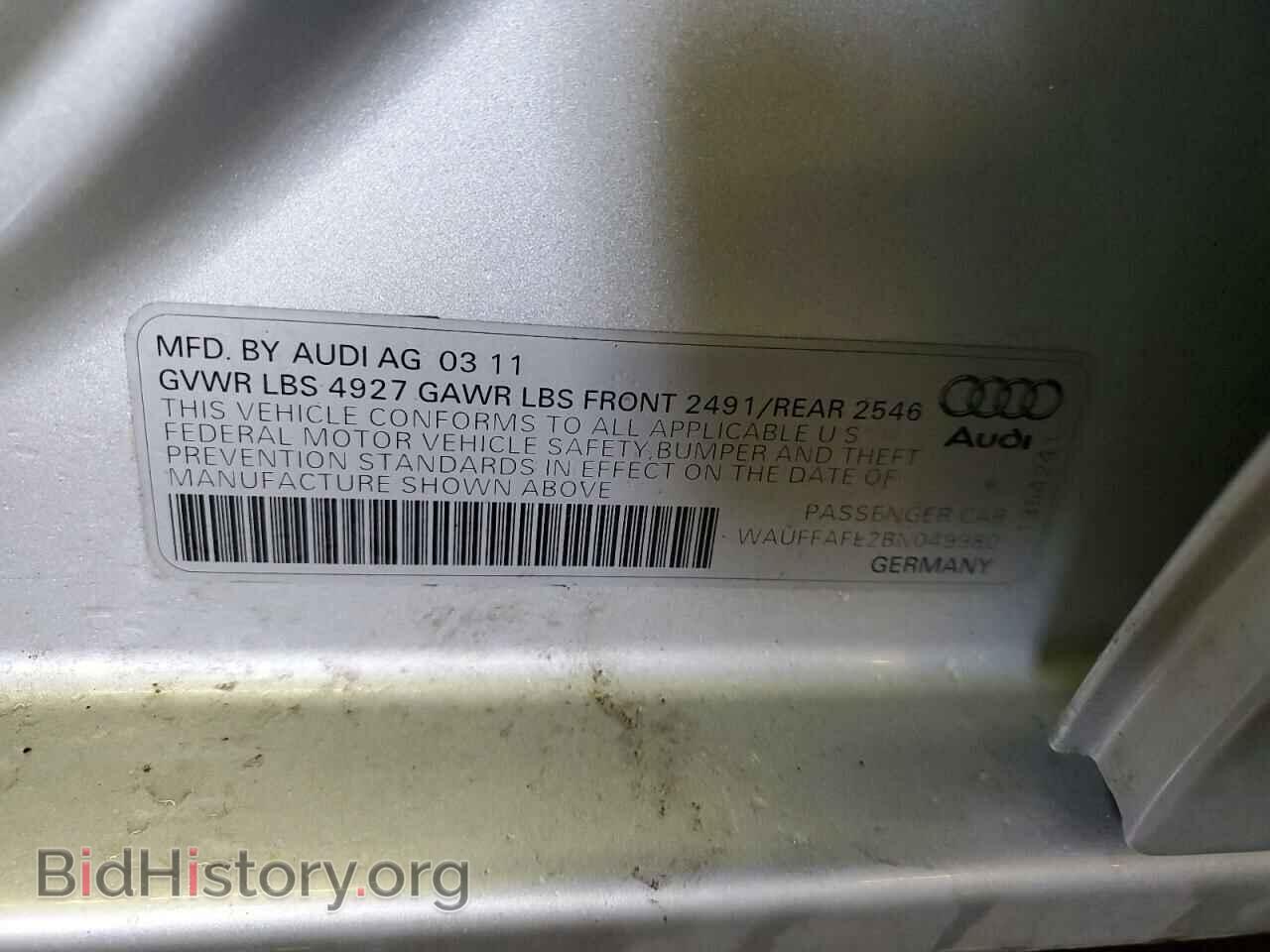2011 AUDI A4 - VIN: WAUFFAFL2BN049980 - Photo 12