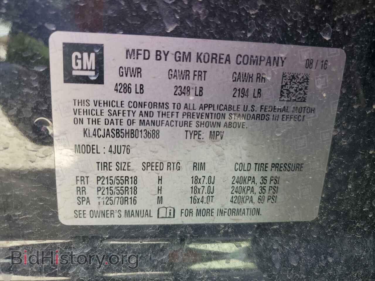 2017 BUICK ENCORE - VIN: KL4CJASB5HB013688 - Фото 12