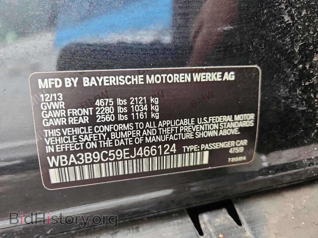 2014 BMW 3 SERIES - VIN: WBA3B9C59EJ466124 - Фото 13