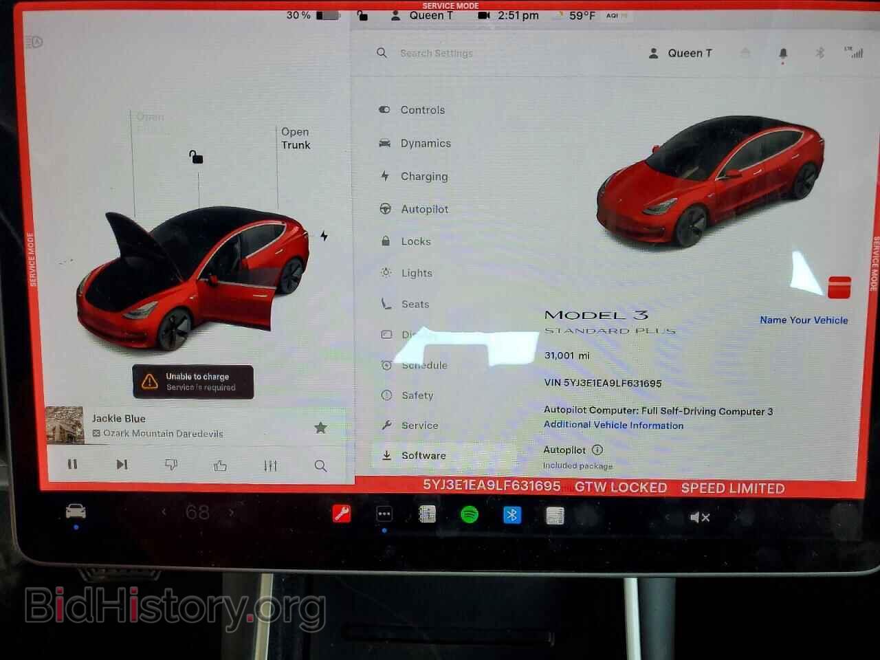 2020 TESLA MODEL 3 - VIN: 5YJ3E1EA9LF631695 - Фото 9