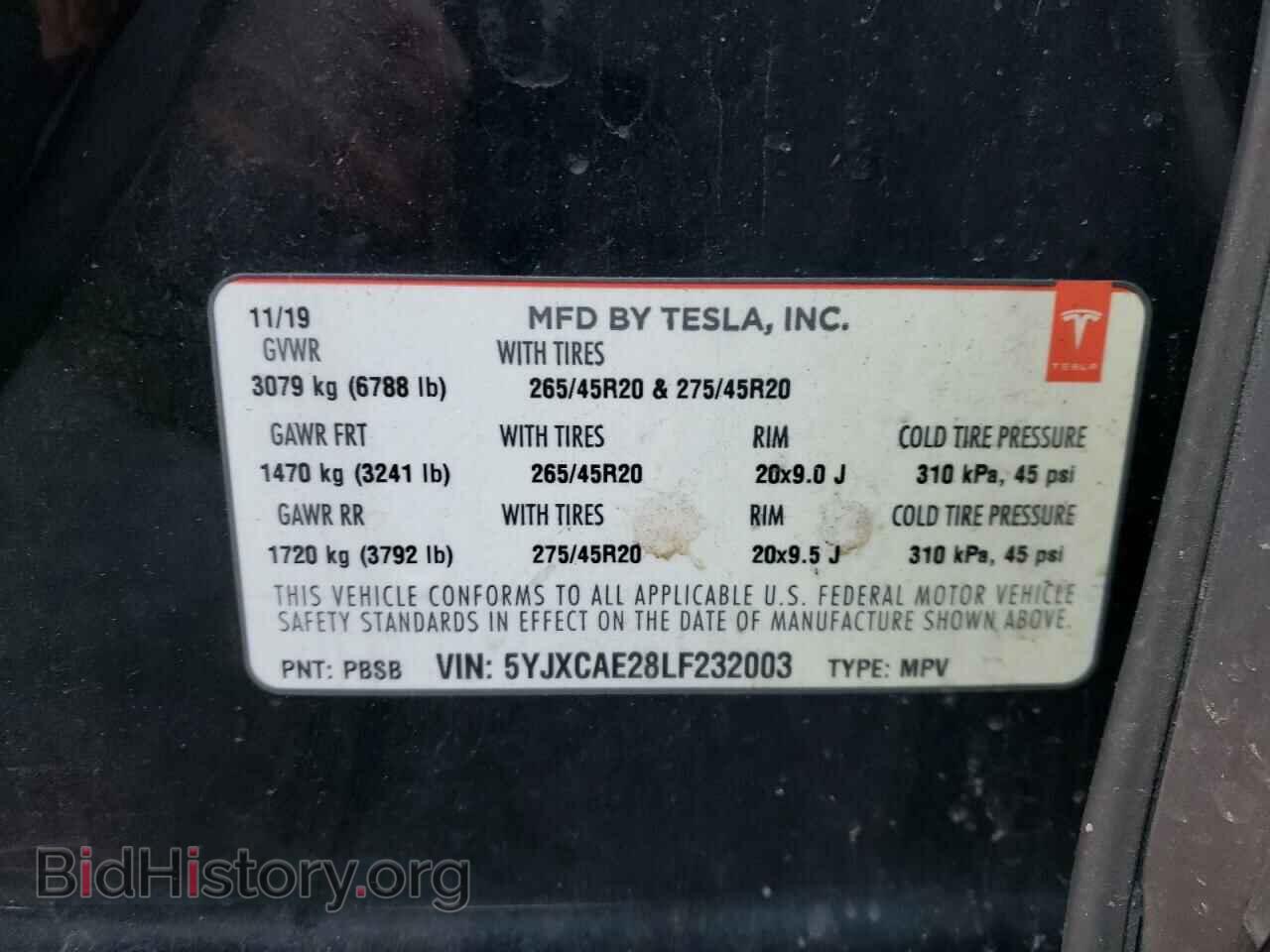 2020 TESLA MODEL X - VIN: 5YJXCAE28LF232003 - Фото 13