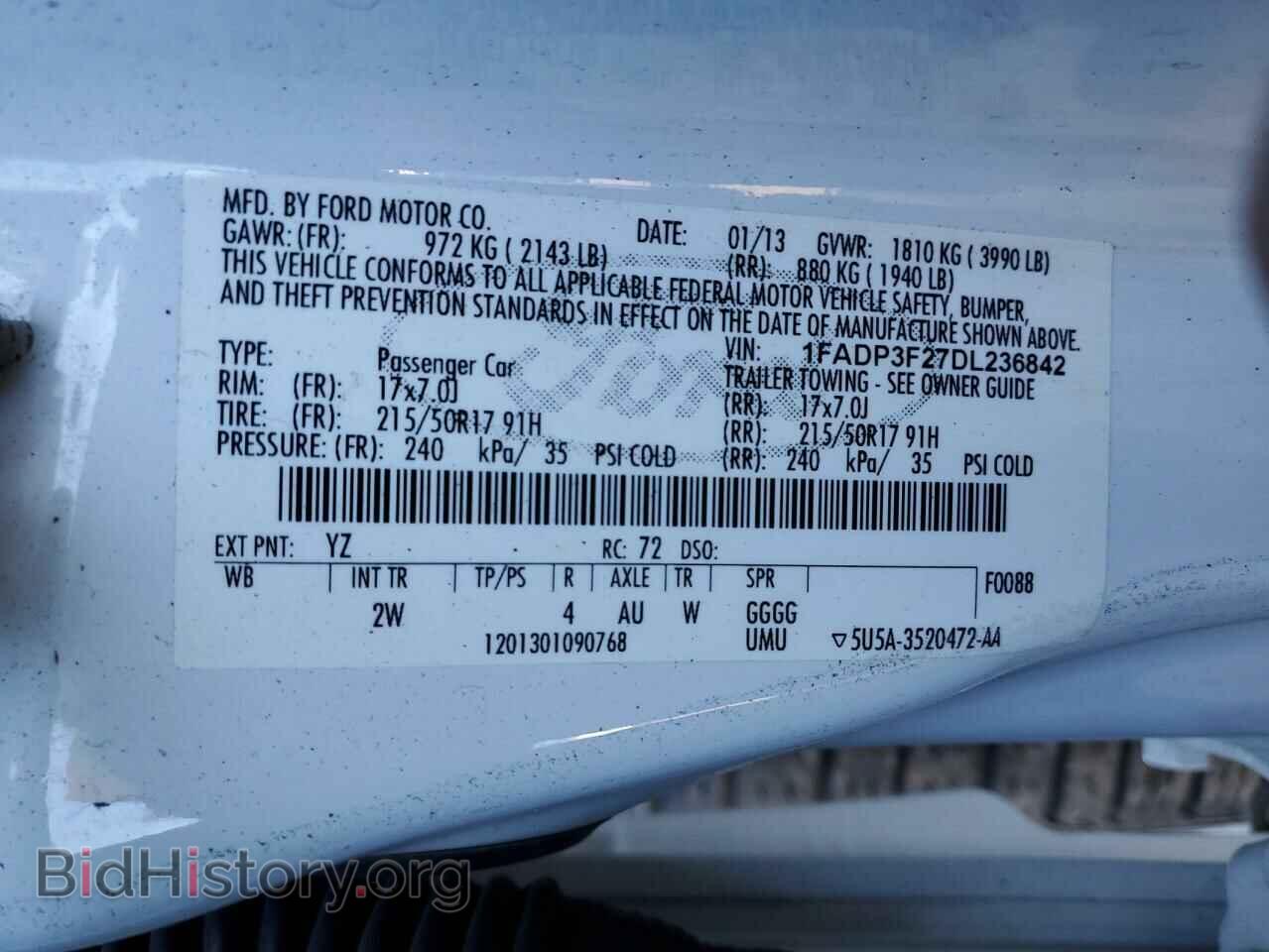 2013 FORD FOCUS - VIN: 1FADP3F27DL236842 - Фото 12