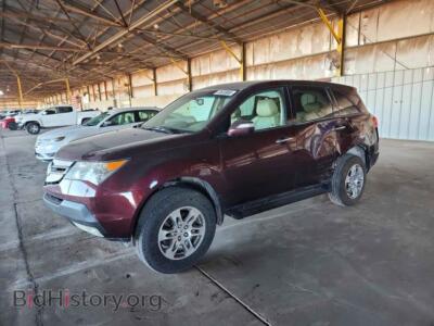 2008 Acura MDX Technology, burgundy — VIN 2HNYD28308H527894, Copart