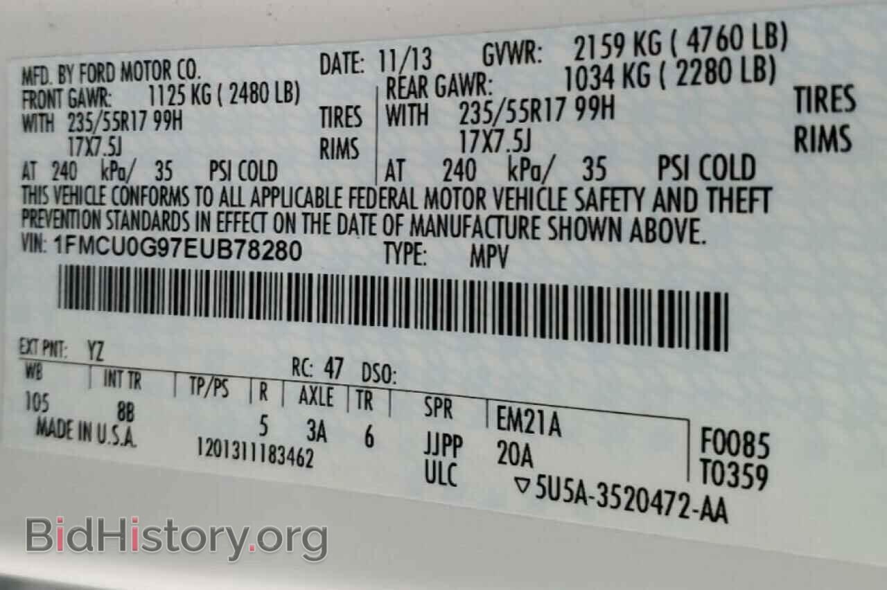 2014 FORD ESCAPE - VIN: 1FMCU0G97EUB78280 - Photo 12