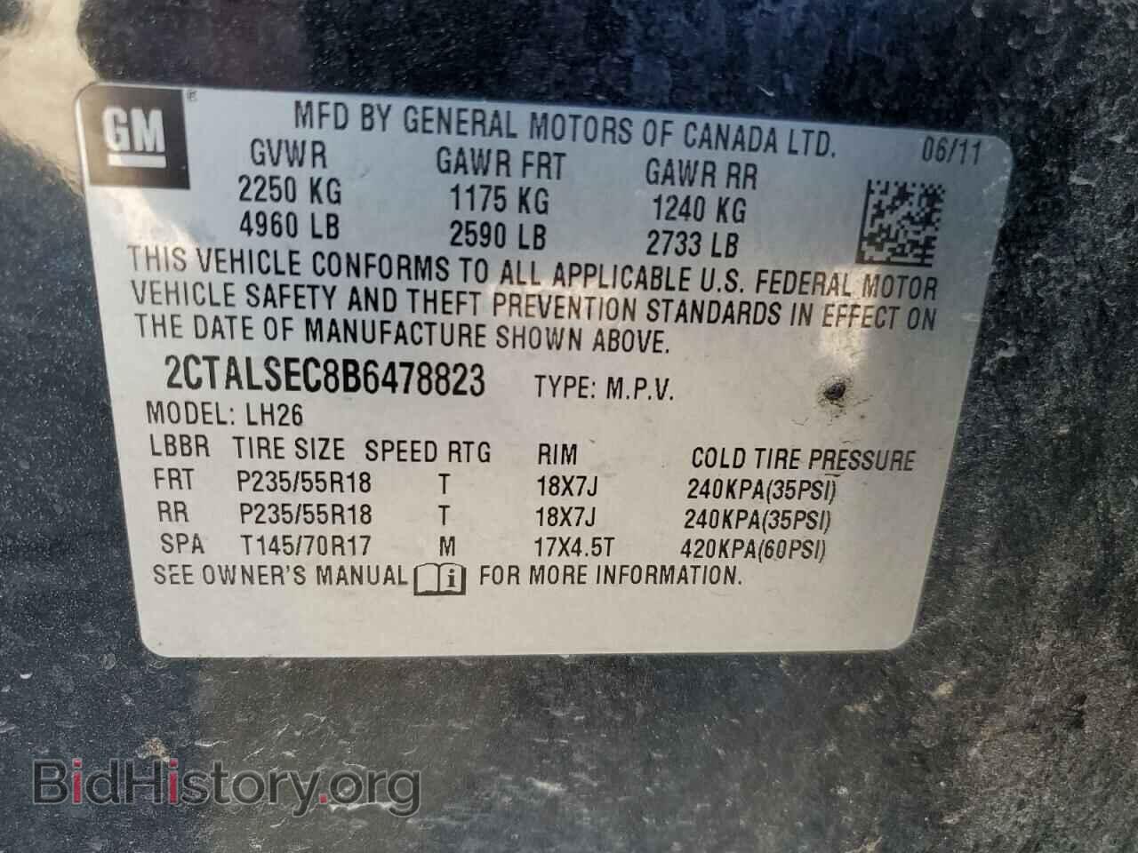 2011 GMC TERRAIN - VIN: 2CTALSEC8B6478823 - Фото 13