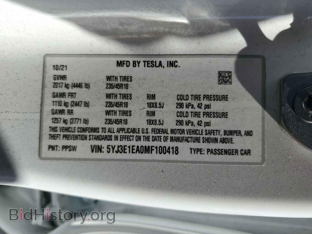 2021 TESLA MODEL 3 - VIN: 5YJ3E1EA0MF100418 - Photo 13