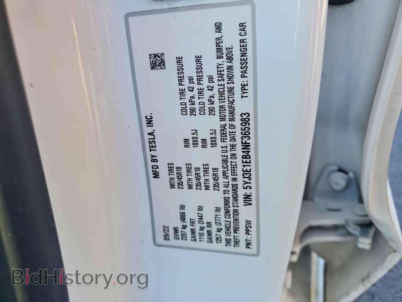 2022 TESLA MODEL 3 - VIN: 5YJ3E1EB4NF365983 - Photo 12