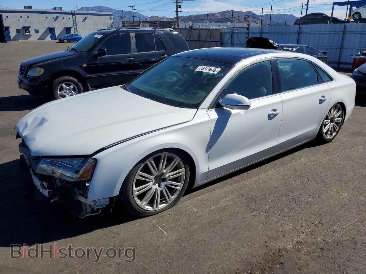 2014 Audi A8 L Quattro (VIN WAURGAFD4EN005020) — photo 1 of 13, Copart, damage: front end