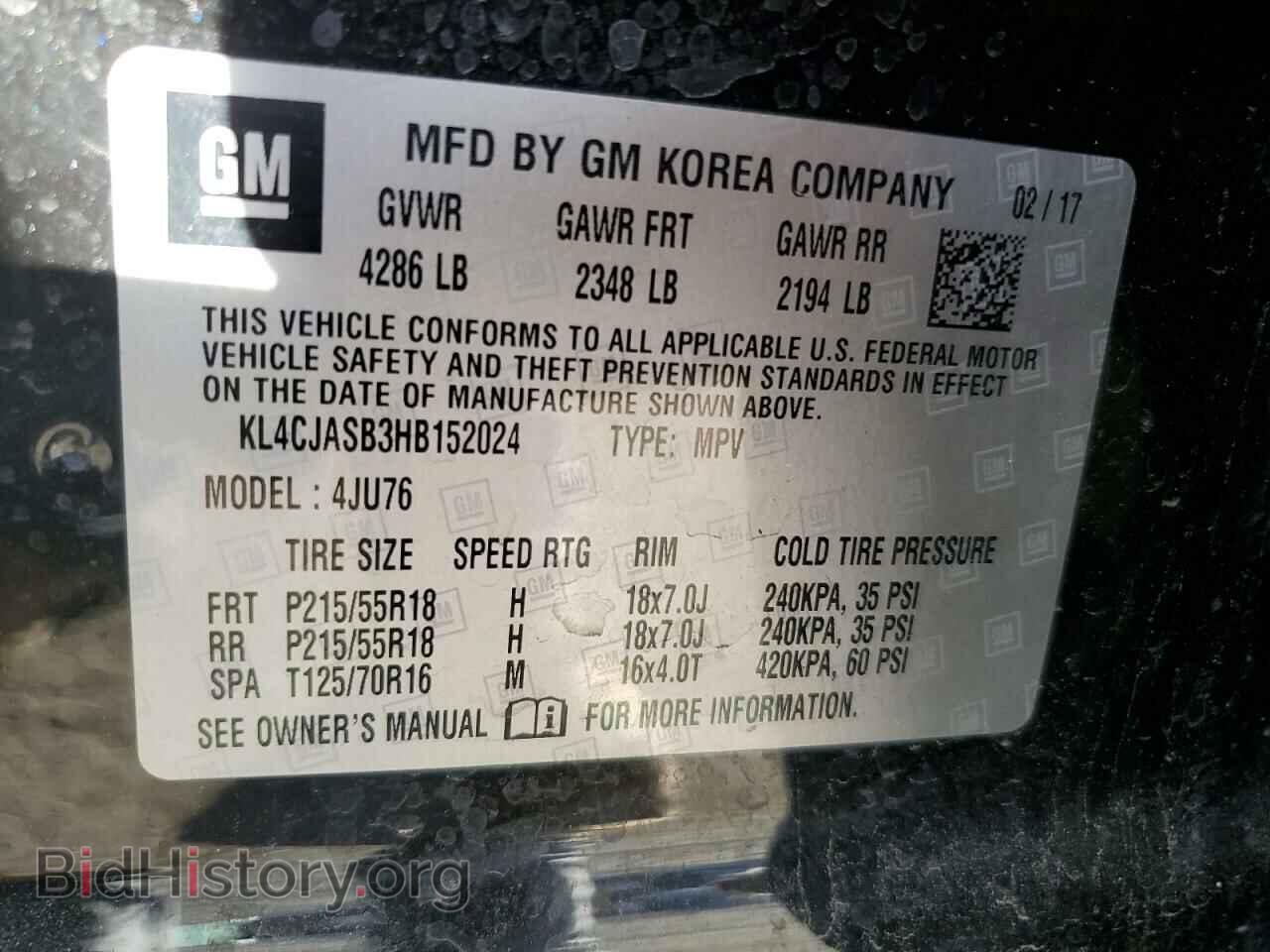 2017 BUICK ENCORE - VIN: KL4CJASB3HB152024 - Photo 13