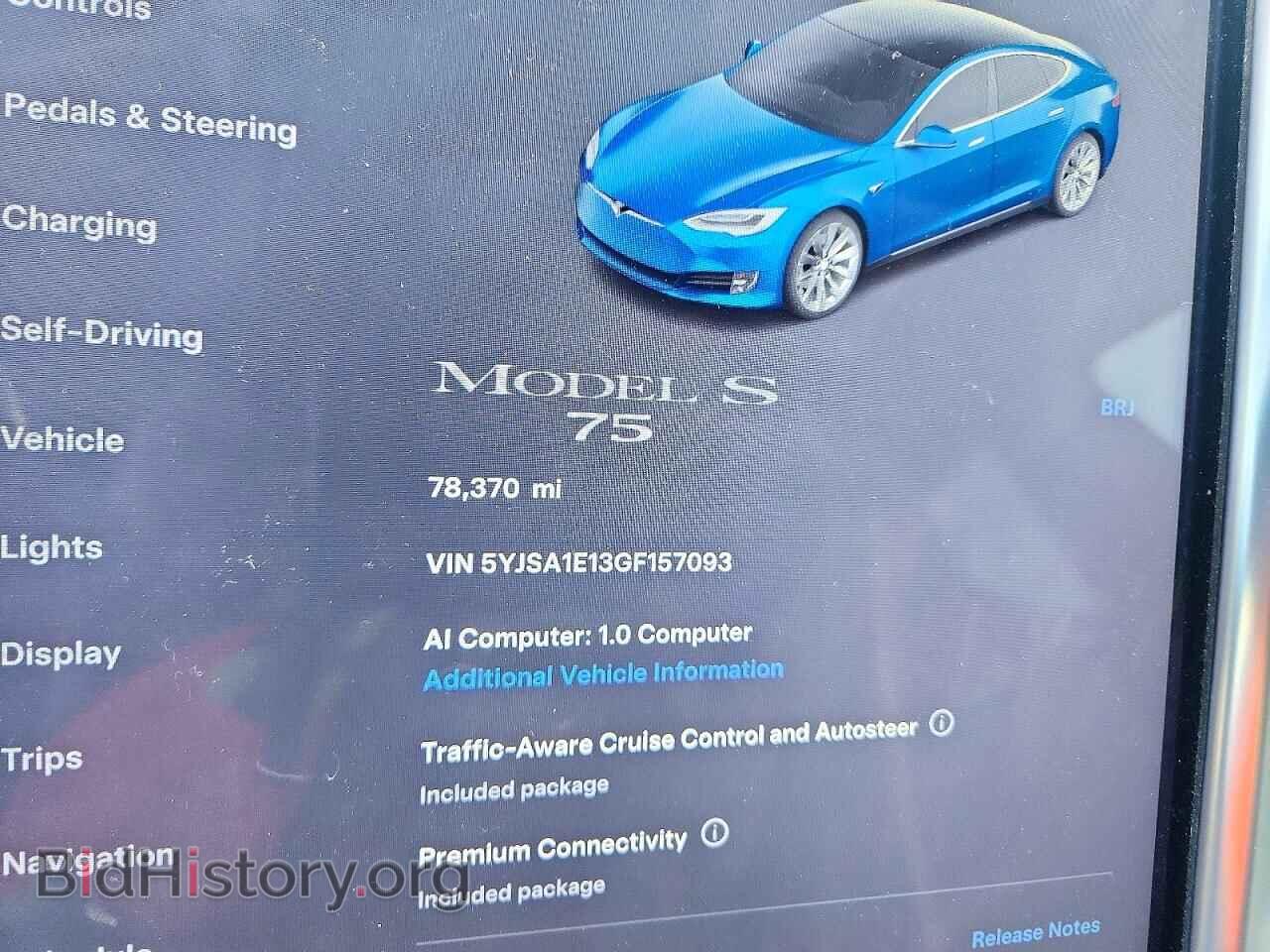 2016 Tesla MODEL S (VIN 5YJSA1E13GF157093) — photo 9 of 14